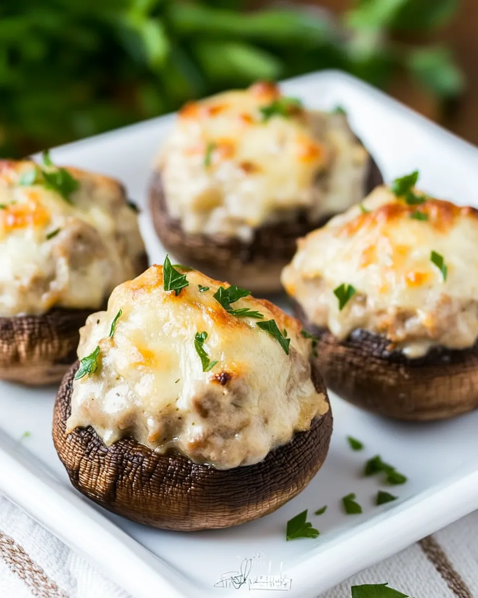 Classic Chicken Stuffed Mushrooms Recipe image