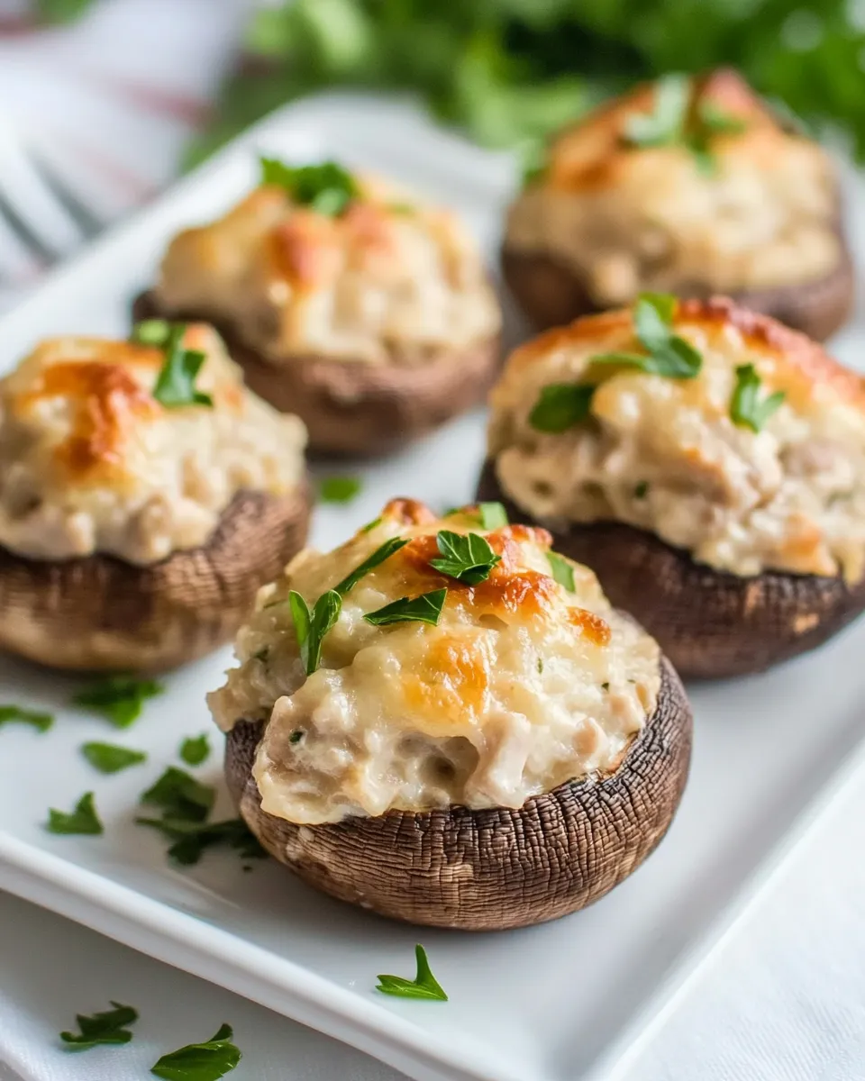 Delicious Chicken Stuffed Mushrooms Recipe shot