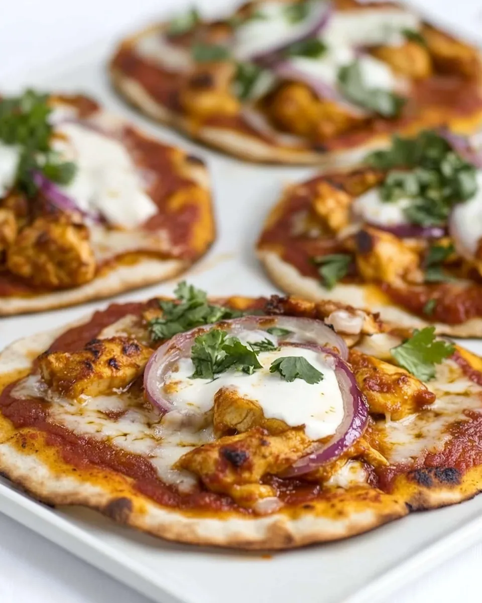 Homemade Chicken Tikka Pizzas photo