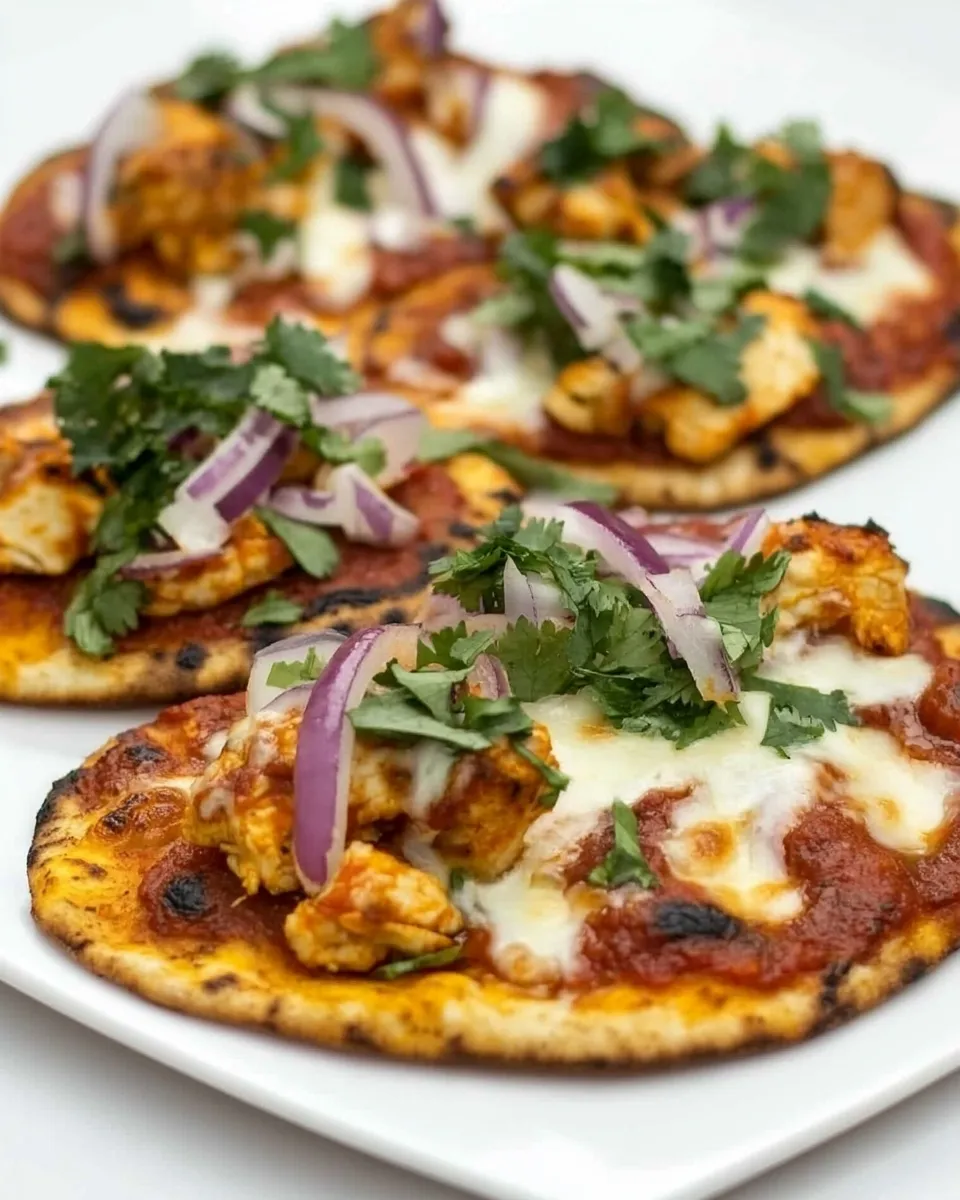 Easy Chicken Tikka Pizzas recipe photo