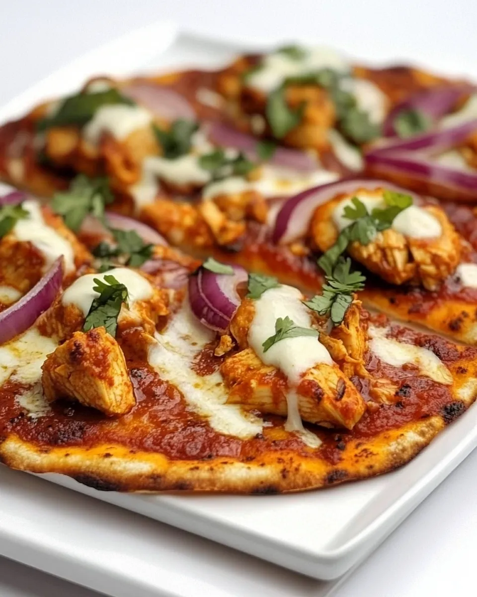 Delicious Chicken Tikka Pizzas shot