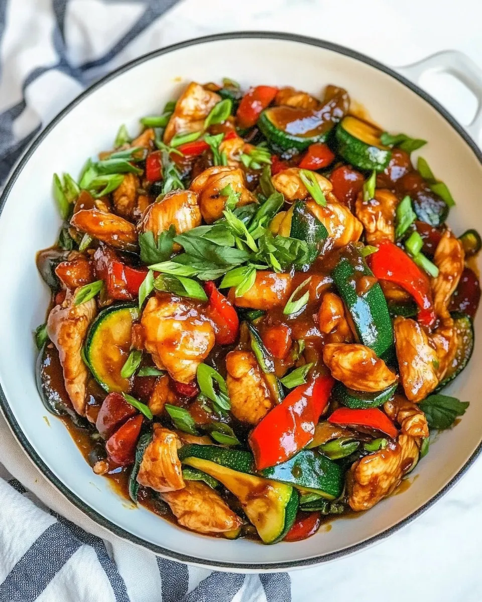 Classic Chicken Vegetable Stir Fry with Zucchini image