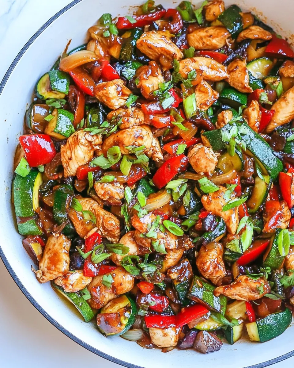 Delicious Chicken Vegetable Stir Fry with Zucchini shot