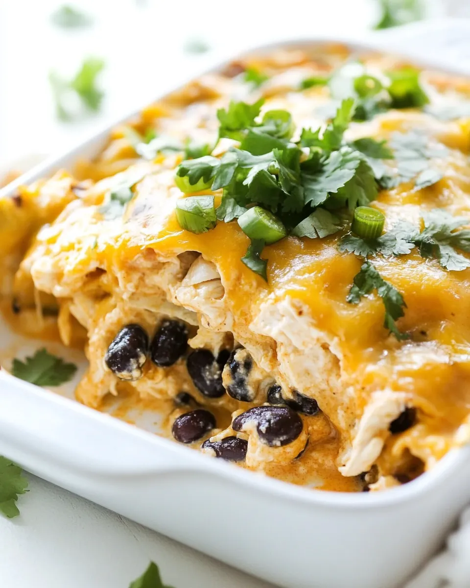 Classic Chicken and Black Bean Enchilada Casserole image