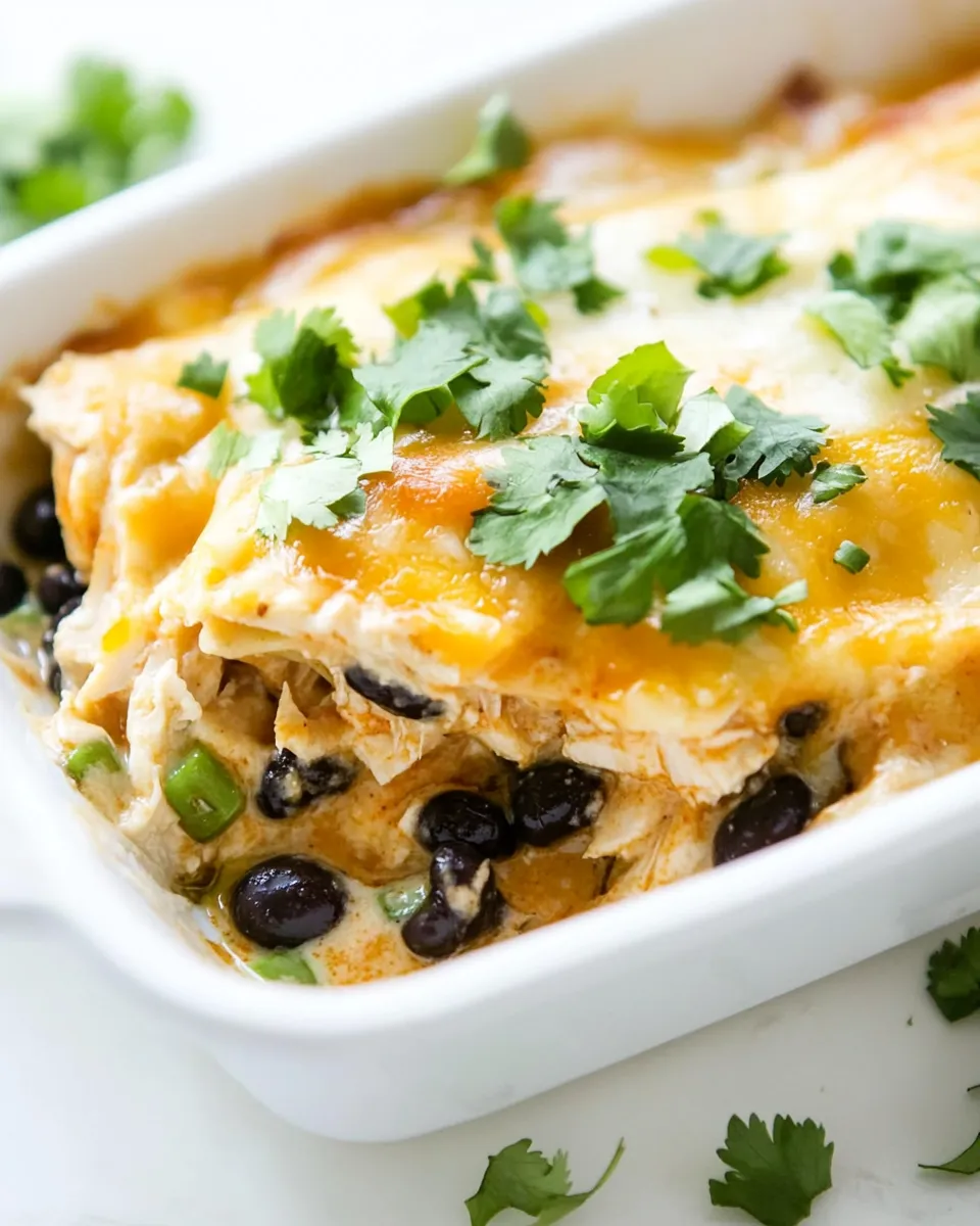 Easy Chicken and Black Bean Enchilada Casserole recipe photo