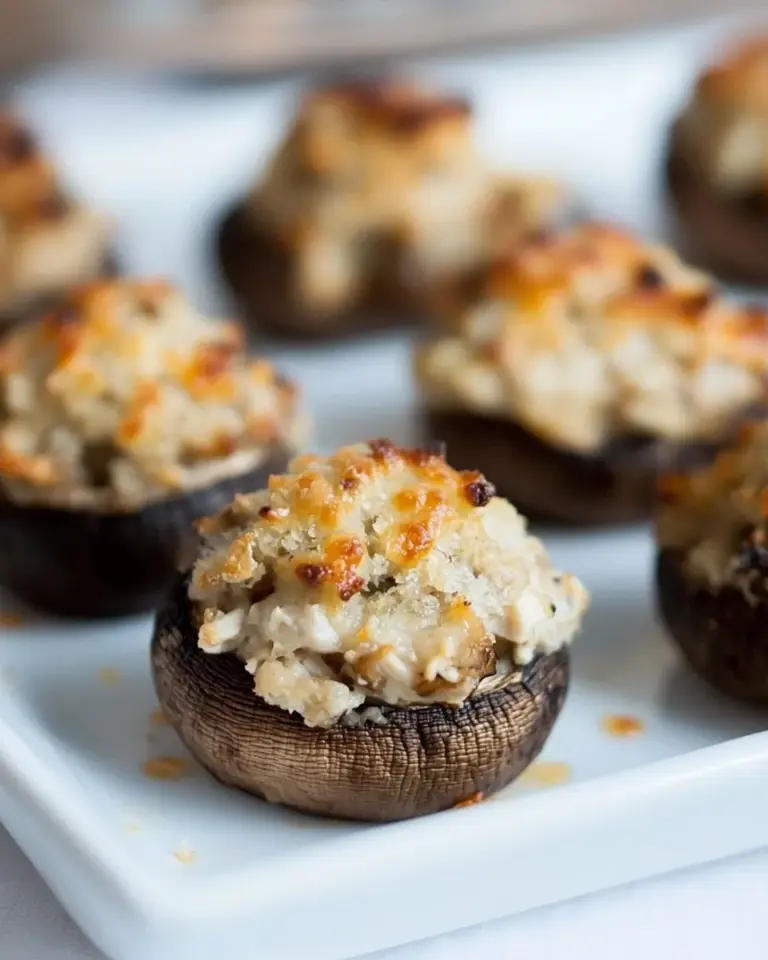 Homemade Chicken and Cheese Stuffed Mushrooms photo