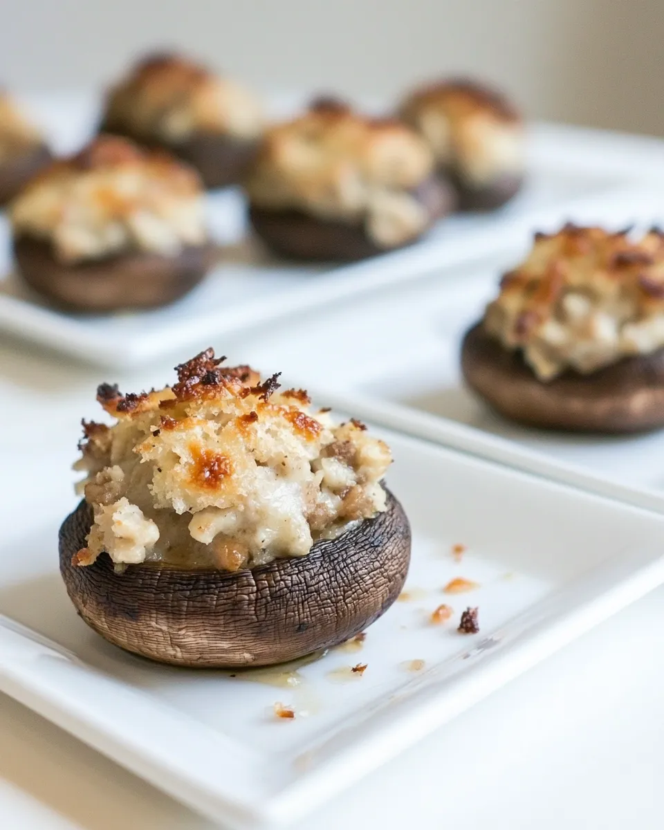Delicious Chicken and Cheese Stuffed Mushrooms shot