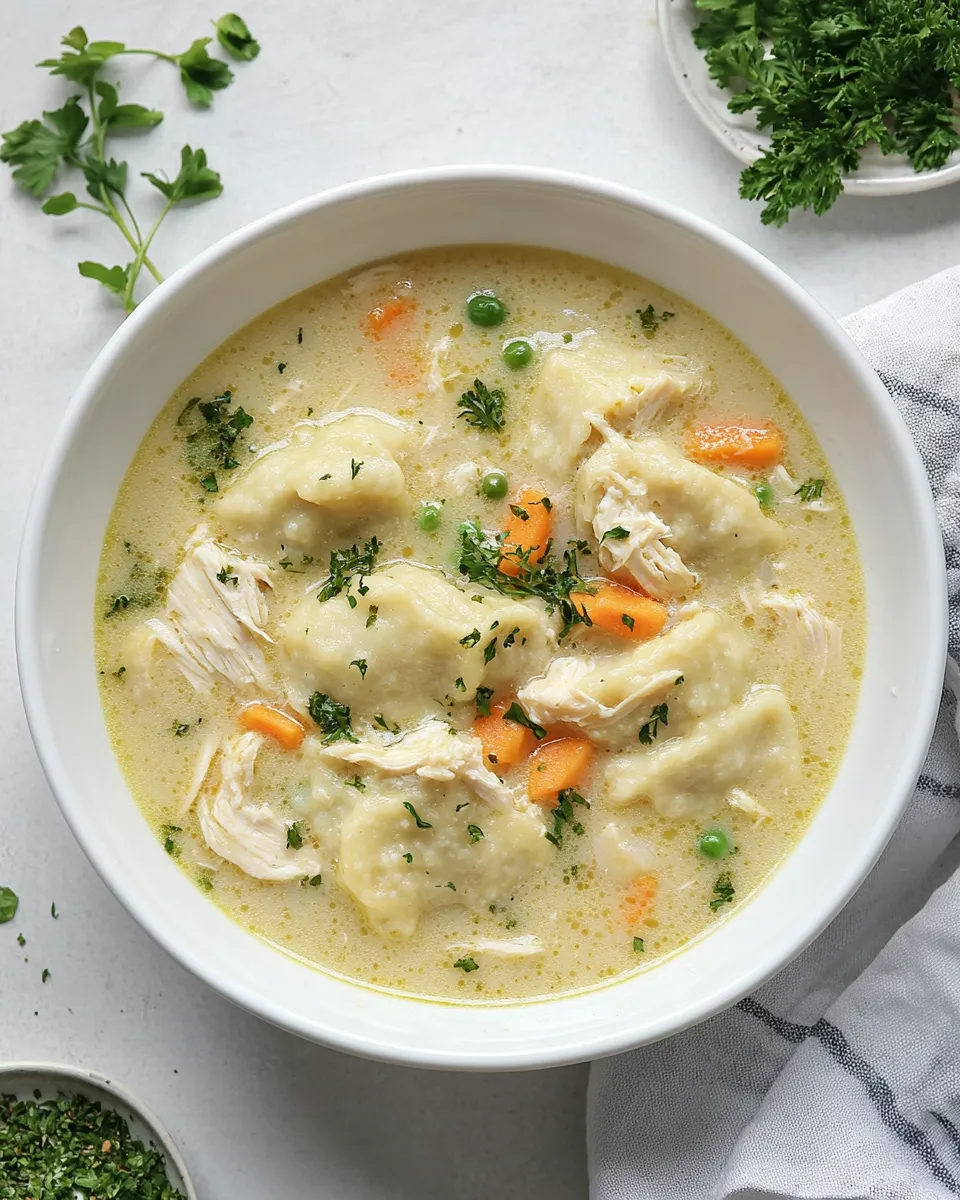 Easy Chicken and Dumplings Recipe shot