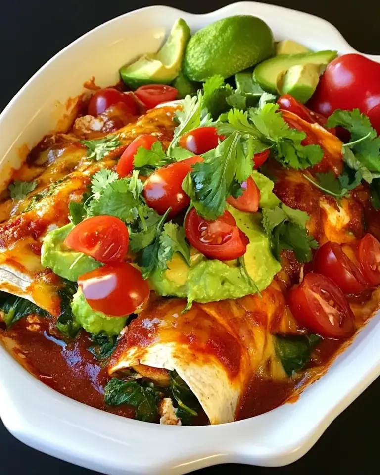 Homemade Chicken and Spinach Enchiladas photo