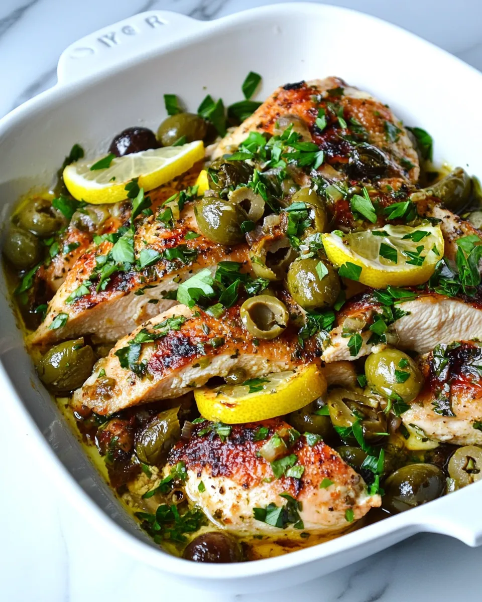 Homemade Chicken with Lemon, Green Olives, and Capers photo