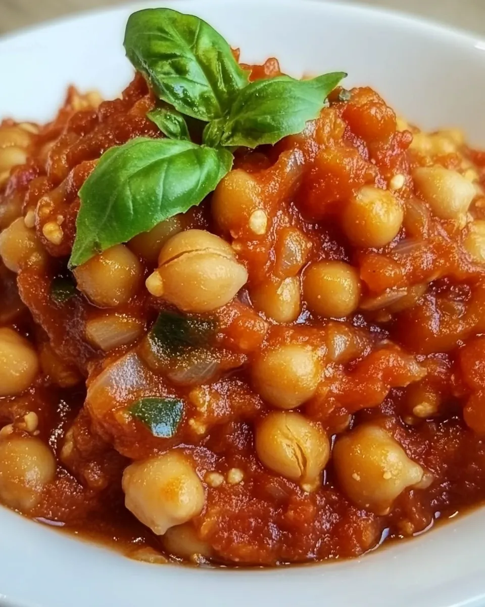Delicious Chickpeas in Tomato Sauce shot
