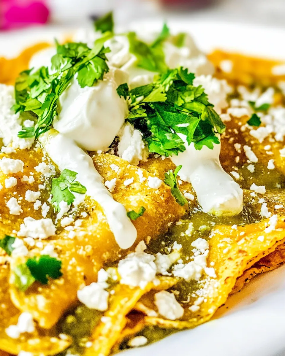 Delicious Chilaquiles Verdes shot