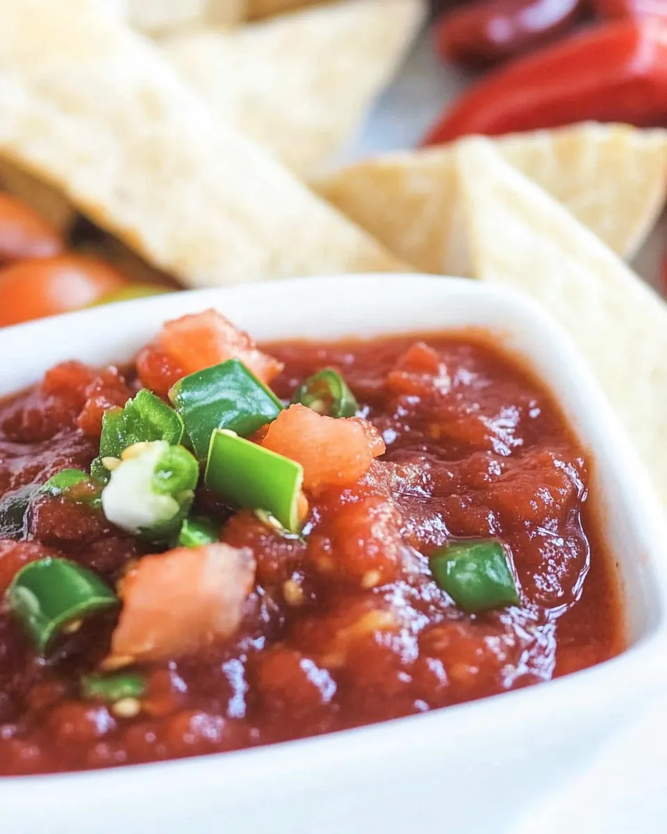 Easy Chilis Salsa Recipe shot