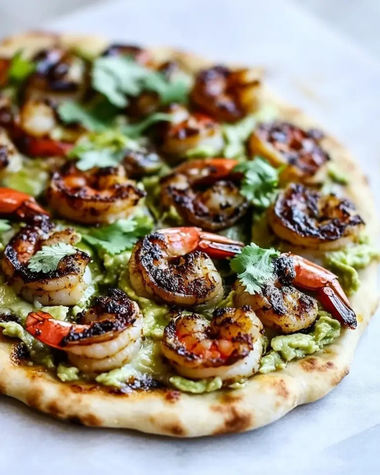 Amazing Chipotle Cajun Shrimp and Guacamole Pizza. dish image