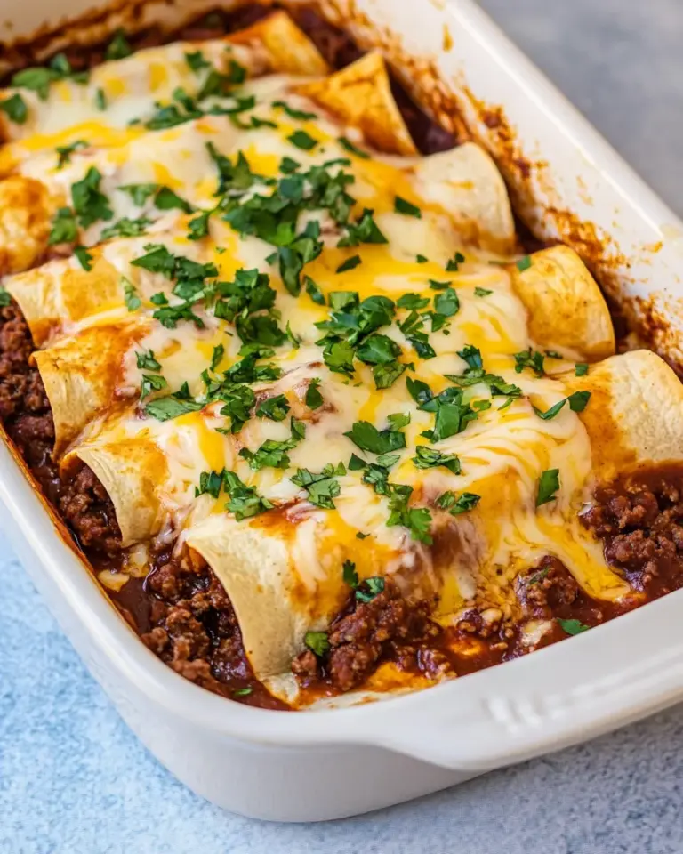 Homemade Chipotle Ground Beef Enchiladas photo