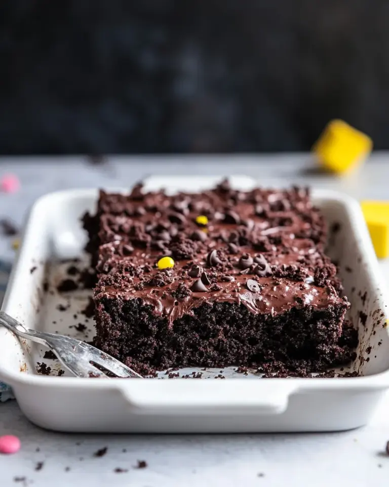 Homemade Chocolate Blackout Sheet Cake with Chocolate Cookie Crumbs photo