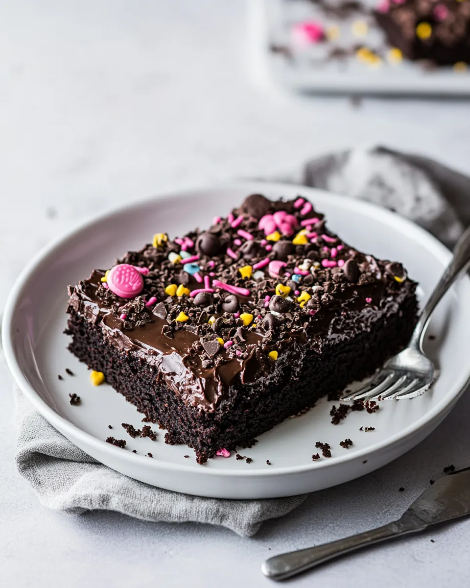 Classic Chocolate Blackout Sheet Cake with Chocolate Cookie Crumbs image