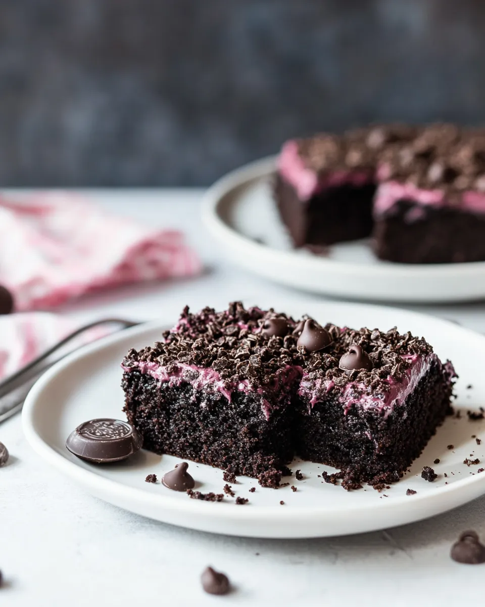 Easy Chocolate Blackout Sheet Cake with Chocolate Cookie Crumbs recipe photo