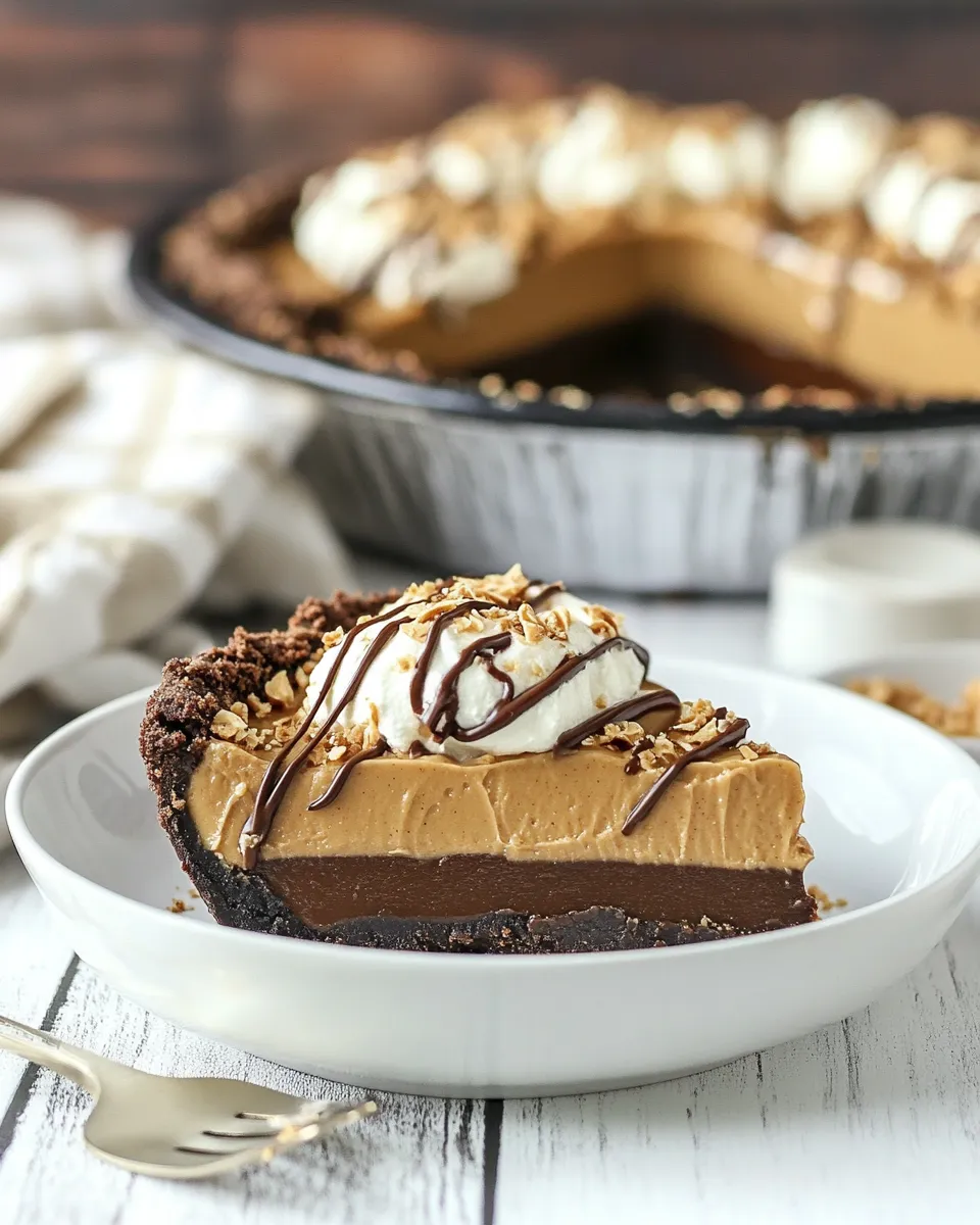 Classic Chocolate Bottomed Peanut Butter Pie image