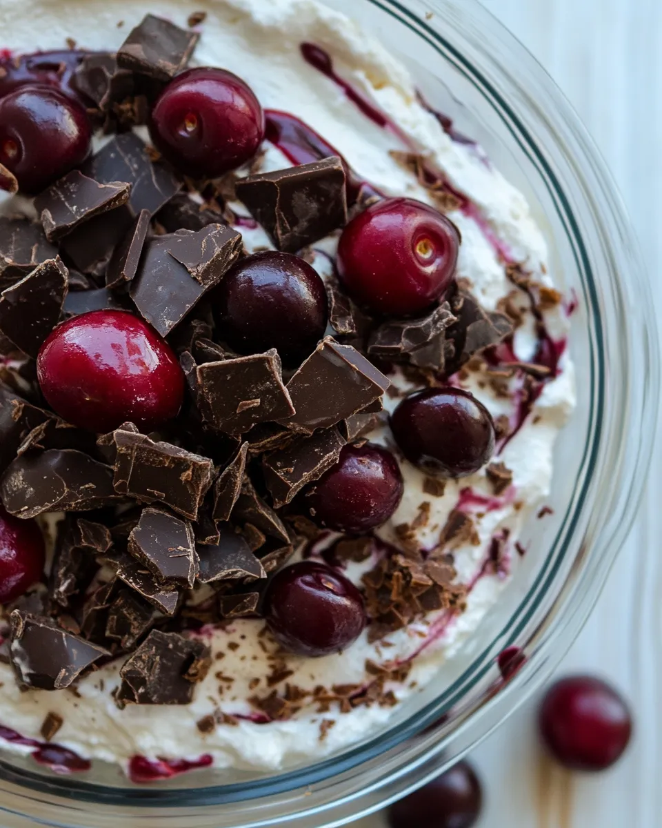 Delicious Chocolate Cherry Cheesecake Dip shot