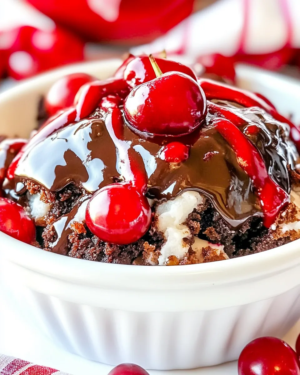Classic Chocolate Cherry Dump Cake shot