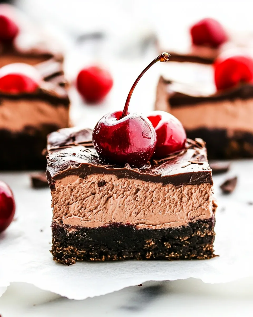 Classic Chocolate Cherry Mousse Bars image