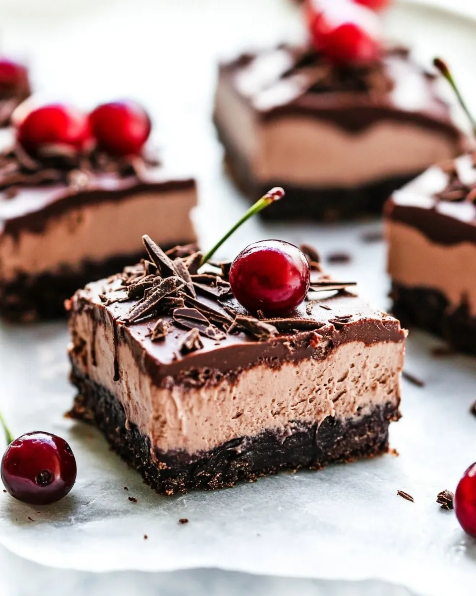 Easy Chocolate Cherry Mousse Bars recipe photo
