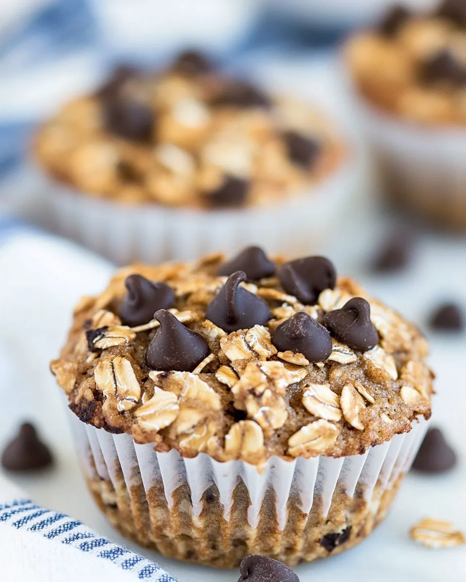 Homemade Chocolate Chip Baked Oatmeal Muffins photo