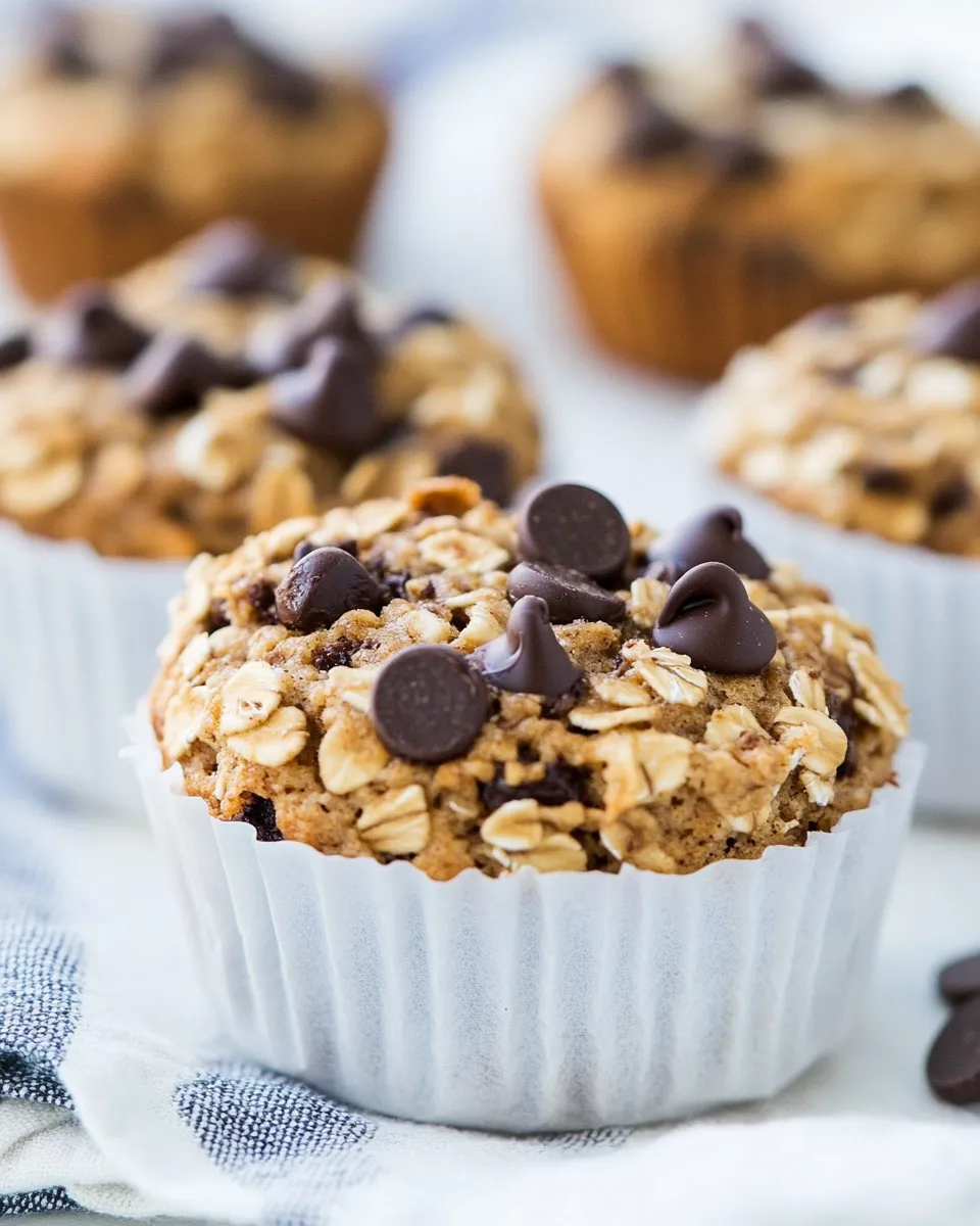 Easy Chocolate Chip Baked Oatmeal Muffins recipe photo