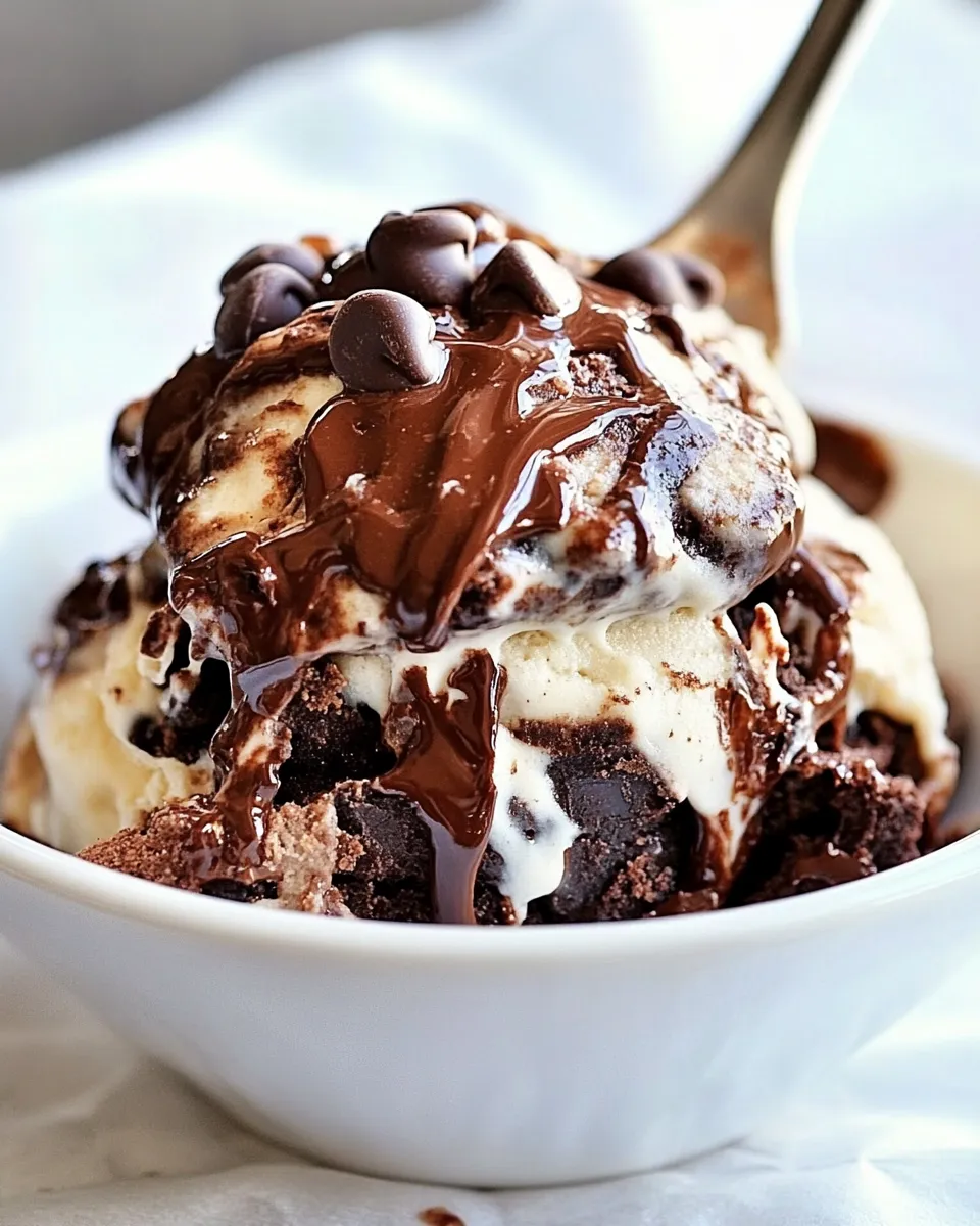Easy Chocolate Chip Brownie Sundae Recipe shot