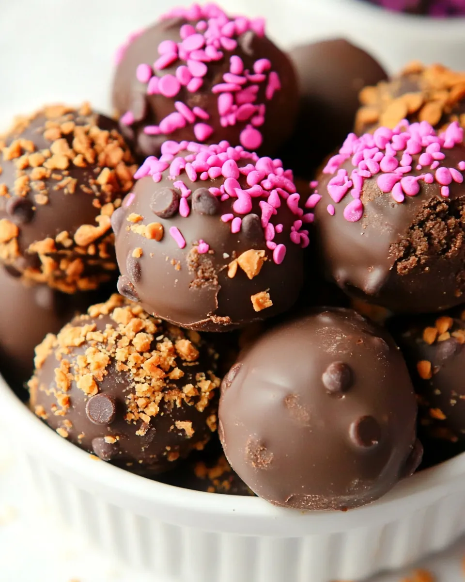 Easy Chocolate Chocolate Chip Cookie Dough Truffles recipe photo