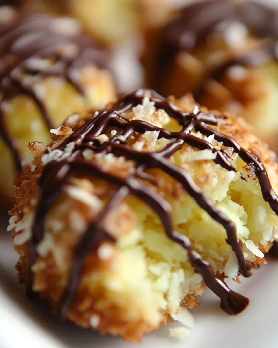 Delicious Chocolate Covered Coconut Macaroons shot