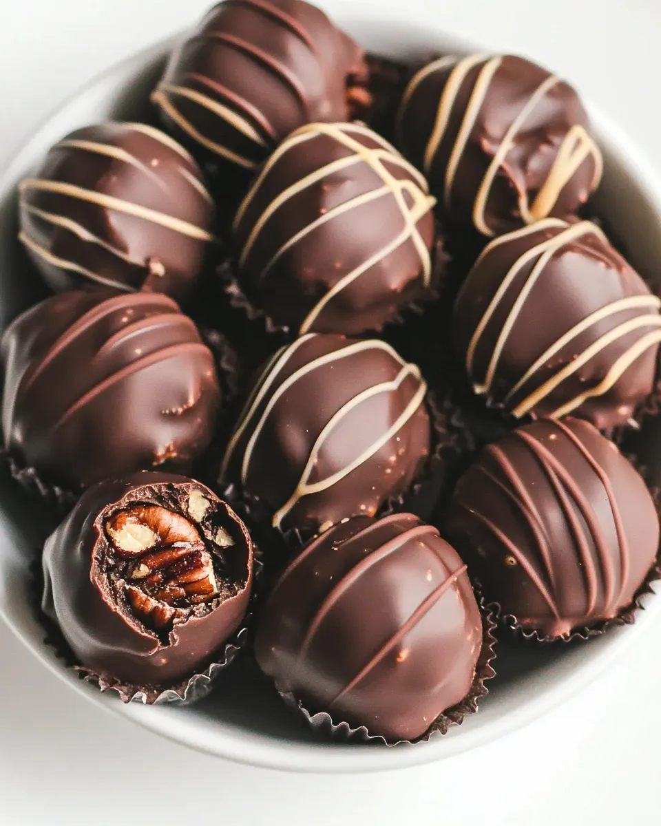 Classic Chocolate Covered Pecan Butter Truffles image