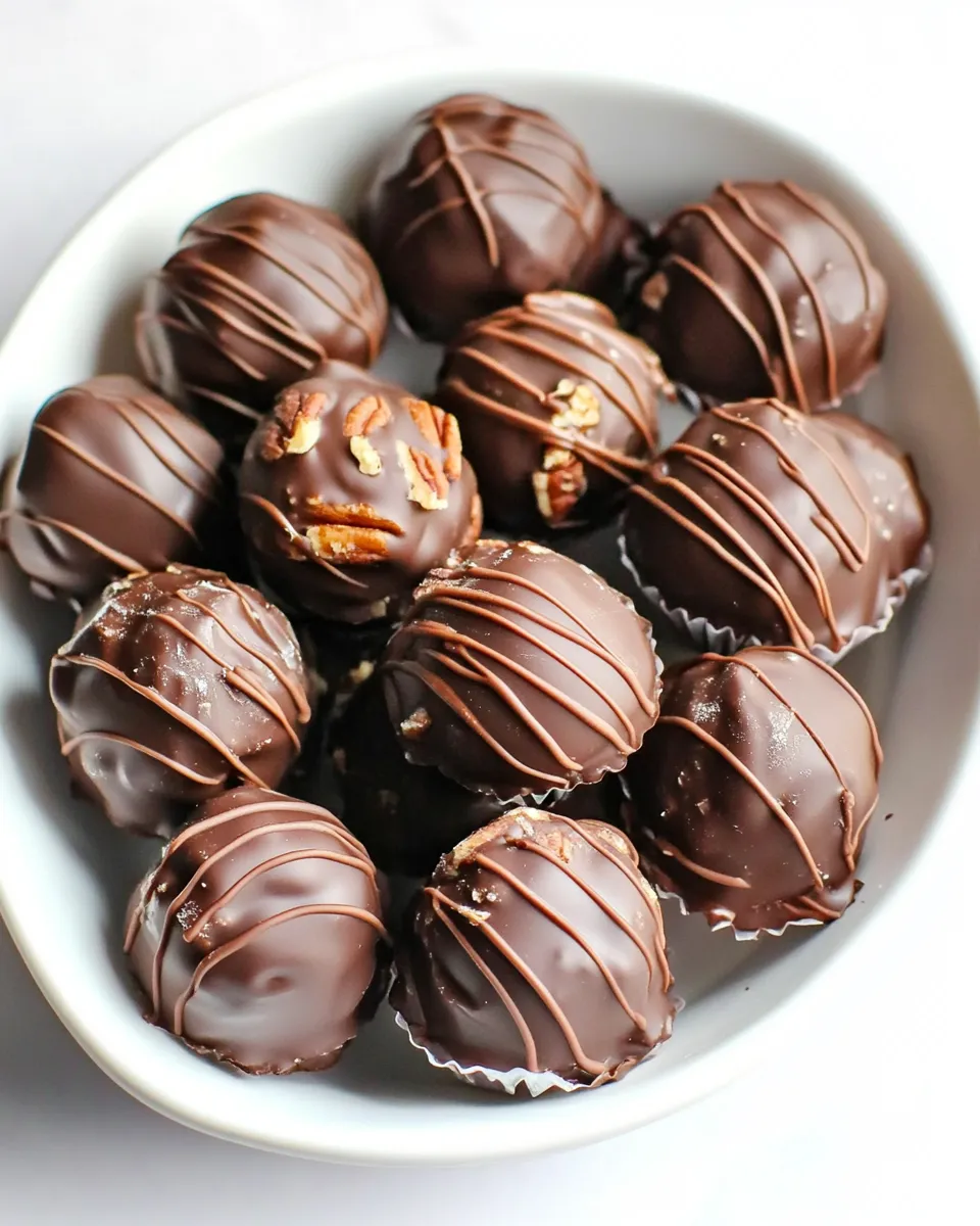 Delicious Chocolate Covered Pecan Butter Truffles shot