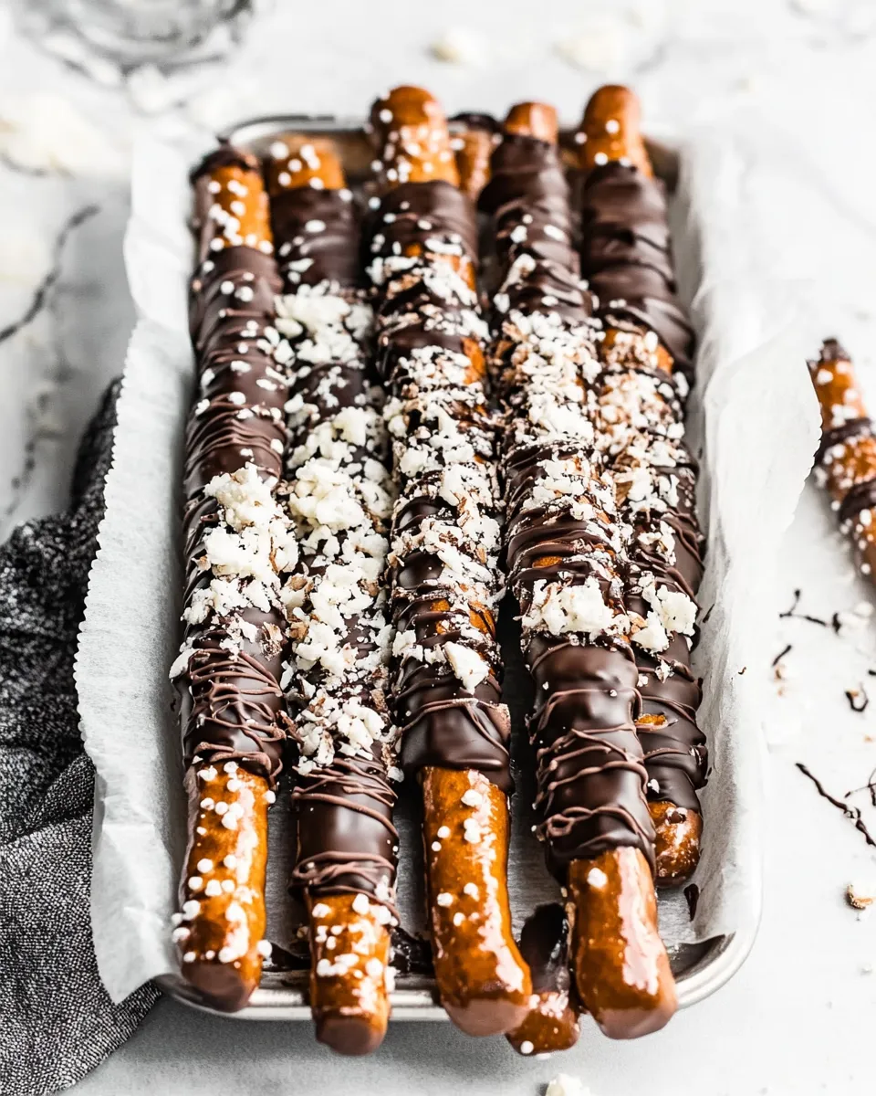 Delicious Chocolate Covered Pretzel Rods image
