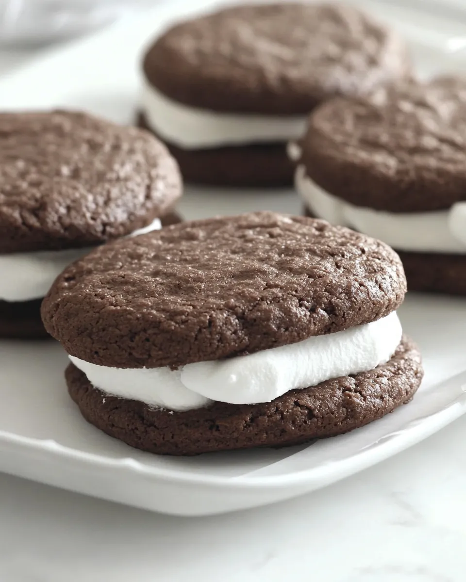 Easy Chocolate Marshmallow Sandwich Cookies Recipe shot