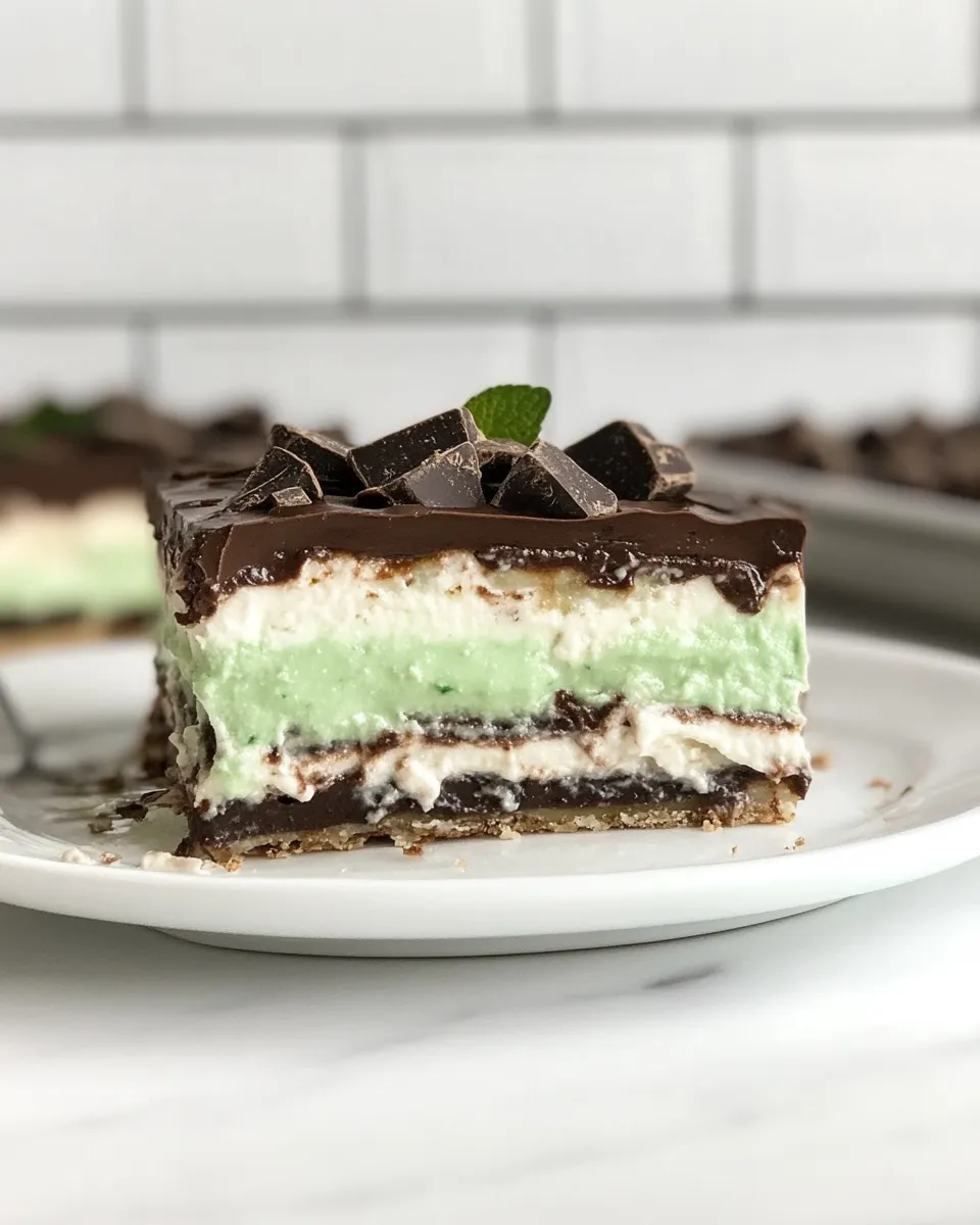 Delicious Chocolate Mint Lasagna shot