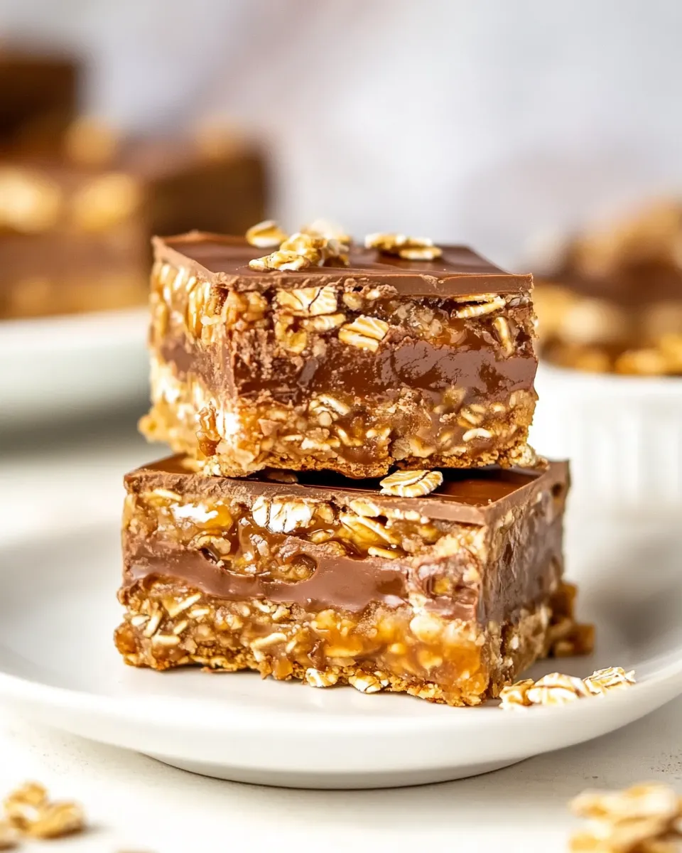 Easy Chocolate Oatmeal Carmelitas recipe photo