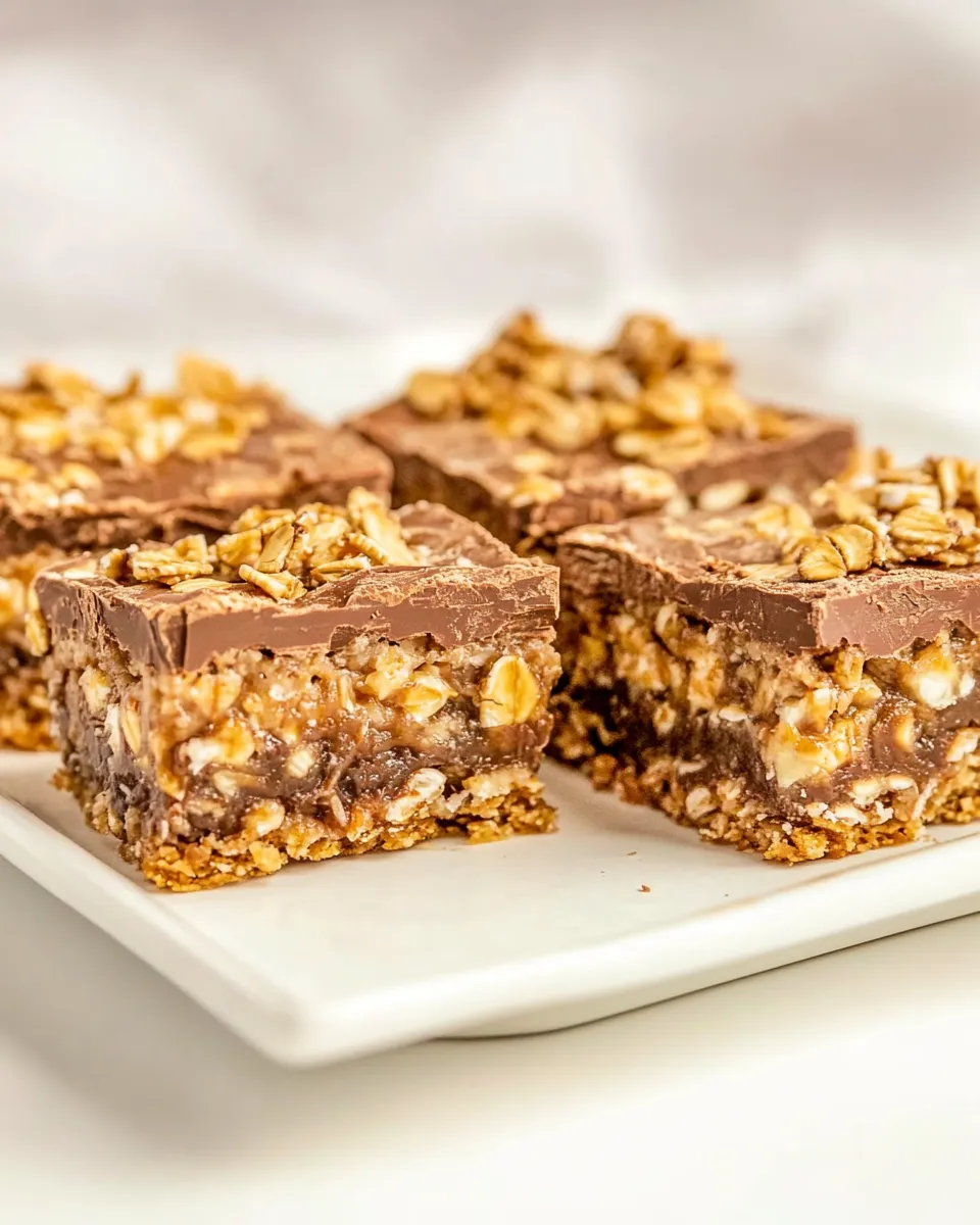 Delicious Chocolate Oatmeal Carmelitas shot