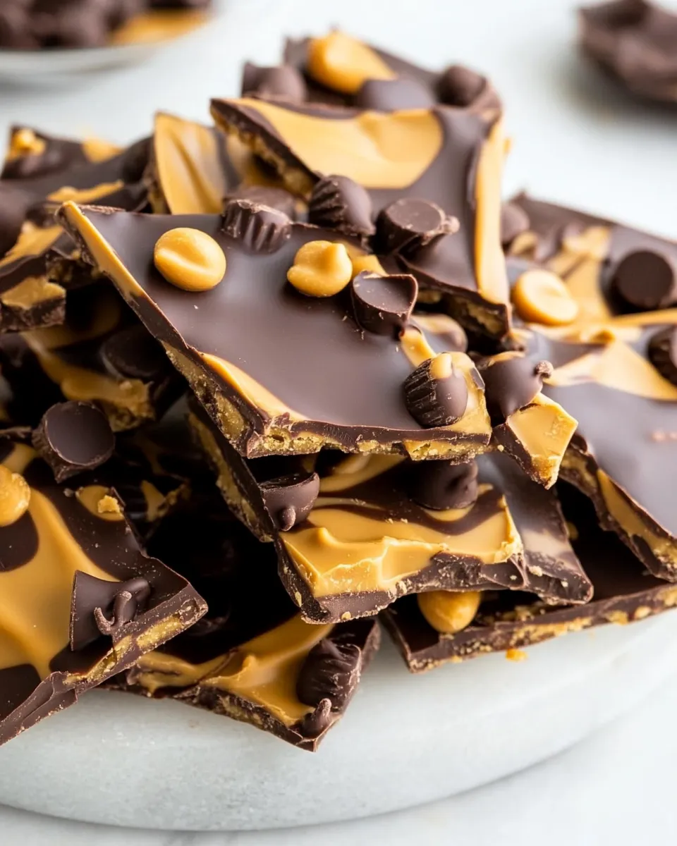 Homemade Chocolate Peanut Butter Cup Bark photo