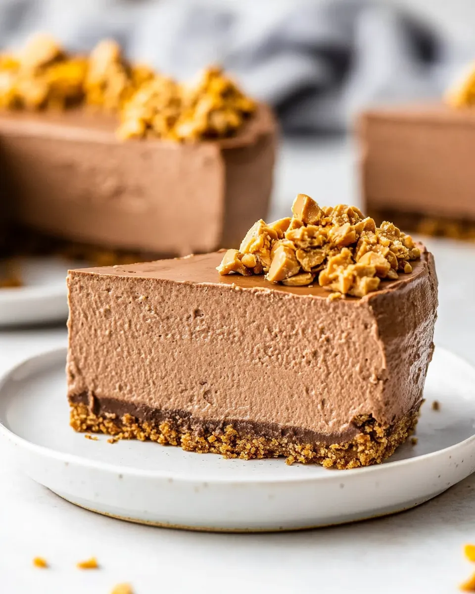 Classic Chocolate Peanut Butter No Bake Cheesecake recipe photo