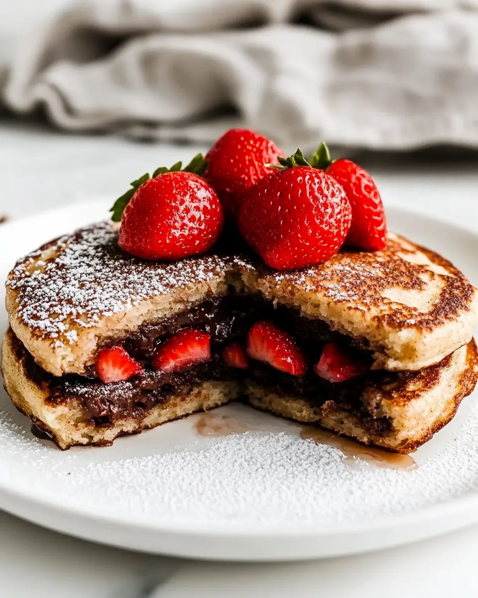 Easy Chocolate Stuffed Churro Pancakes image