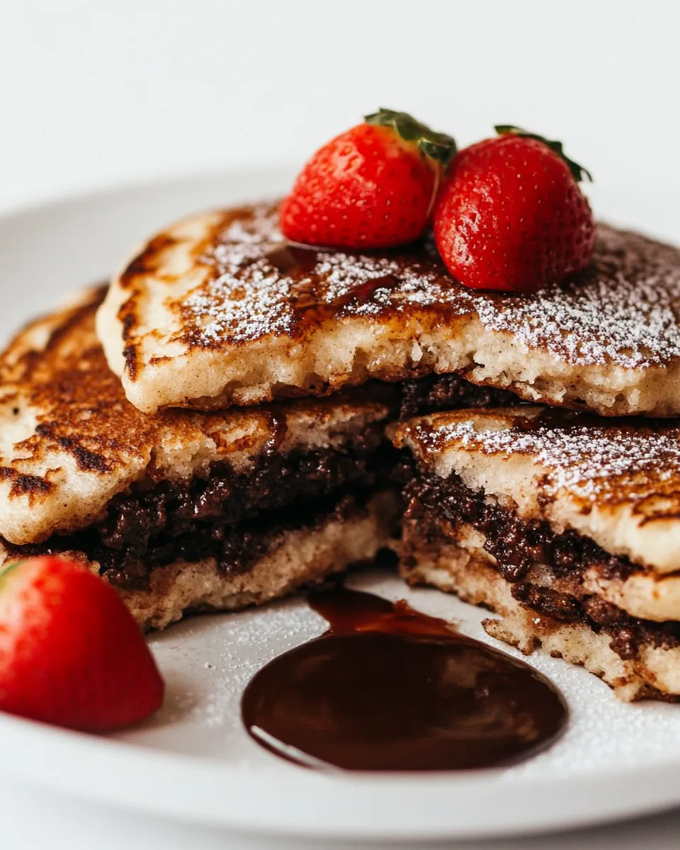 Best Chocolate Stuffed Churro Pancakes shot