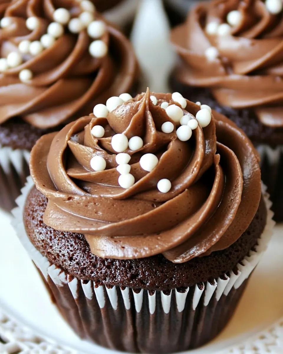 Homemade Chocolate Wedding Cupcakes image