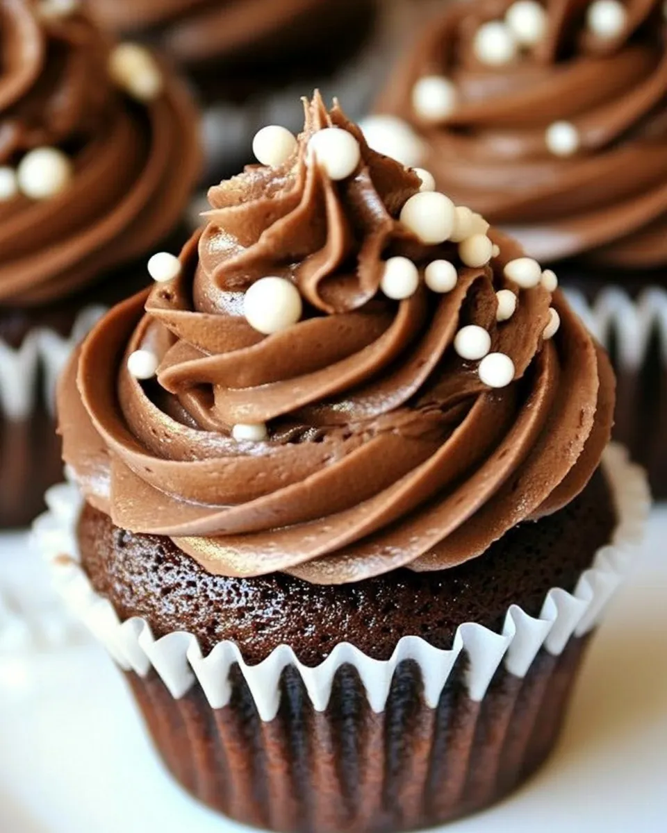 Classic Chocolate Wedding Cupcakes photo