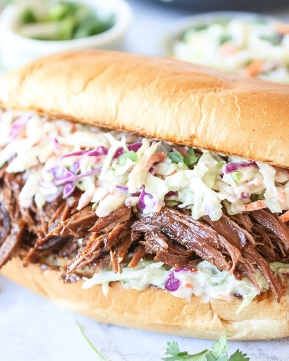 Classic Chopped Brisket Sandwich with Jalapeno Slaw: Leftover Brisket Recipe image