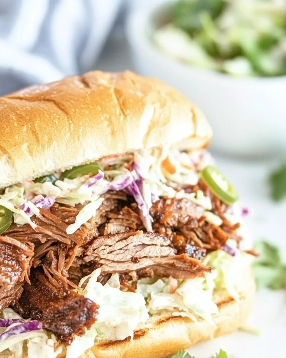 Delicious Chopped Brisket Sandwich with Jalapeno Slaw: Leftover Brisket Recipe recipe photo