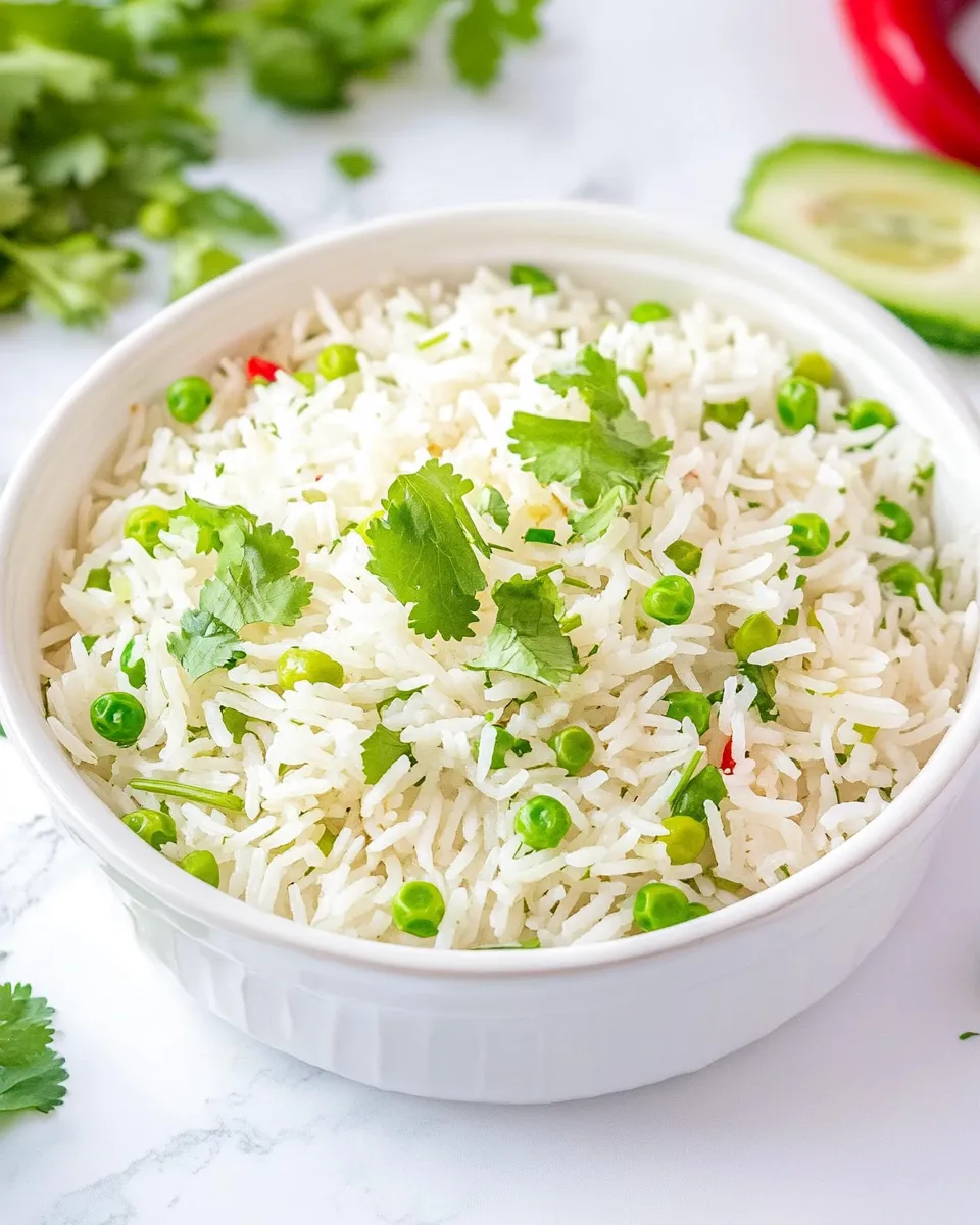 Delicious Cilantro Rice food shot