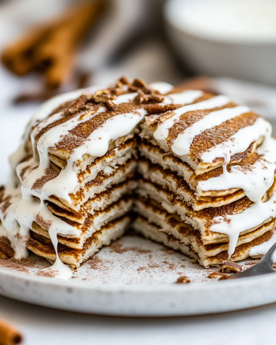 Easy Cinnamon Roll Protein Pancakes photo