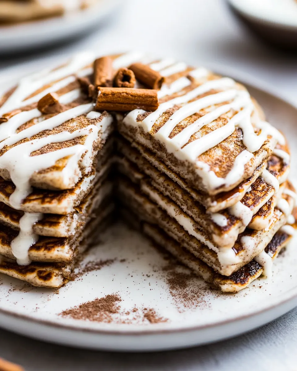 Delicious Cinnamon Roll Protein Pancakes image
